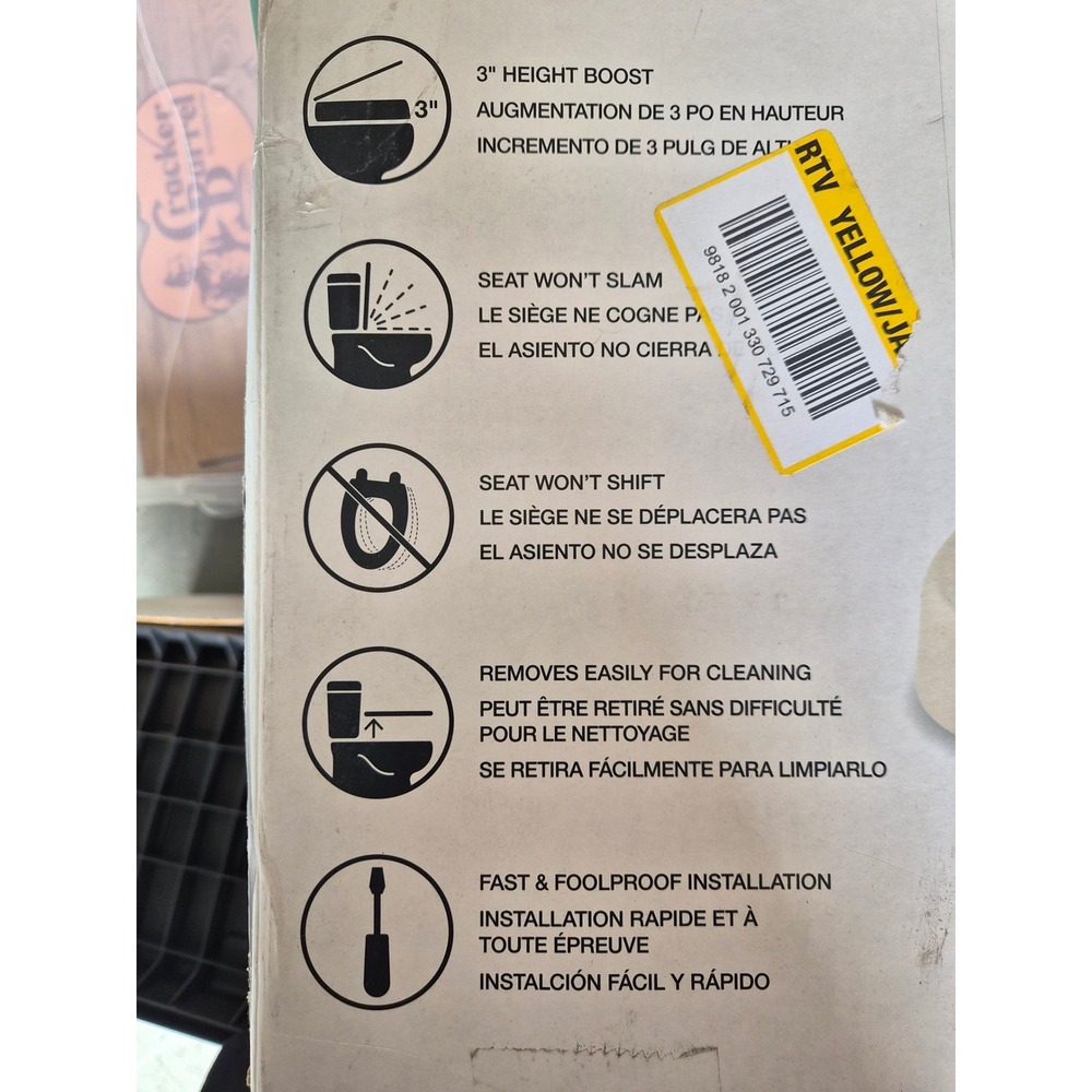 Kohler Hyten Elevated Slow Close Elongated Toilet Seat Biscuit 3 inch K-25993-96 - Picture 6 of 6